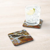 結晶を有する石化木材 コースター (右側)