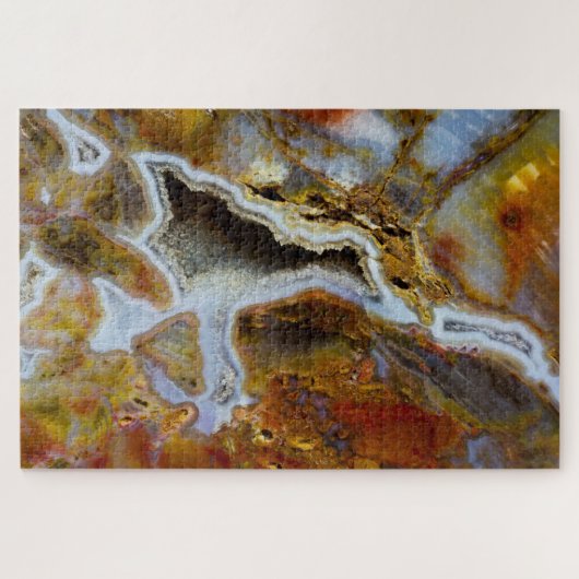 結晶を有する石化木材 ジグソーパズル (横)