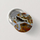 結晶を有する石化木材 缶バッジ (正面&裏面)