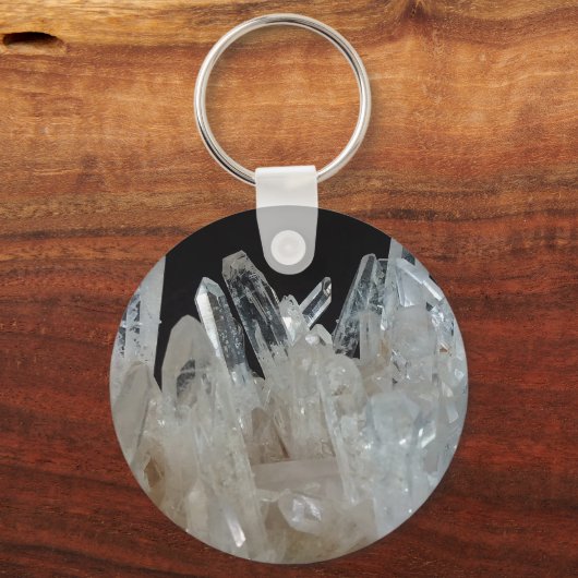結晶エネルギー石英クラスター キーホルダー (正面)