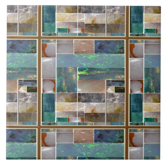 結晶エンボス正方形パターングラフィ芸術的ック タイル (正面)