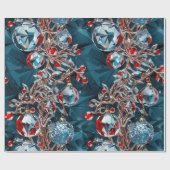 結晶オーナメントと宝石のラッピング紙 ラッピングペーパー (フラット)