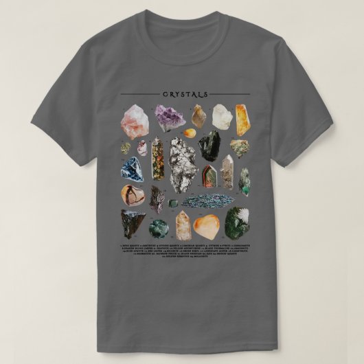 結晶カタログ魔法のヒーリングエネルギー Tシャツ (デザイン正面)