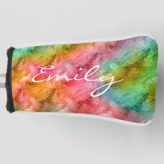 結晶カラフルガラスパターン ゴルフヘッドカバー (正面)