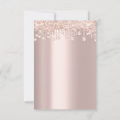 結晶グリッタードリップバラブライダルシャワー誕生日 招待状 (裏面)