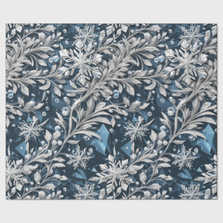 結晶スノーフレーク包み紙 ラッピングペーパー