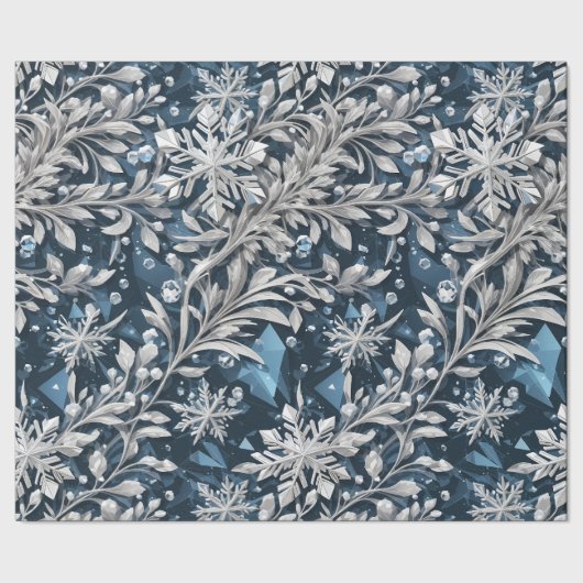 結晶スノーフレーク包み紙 ラッピングペーパー (シーム)