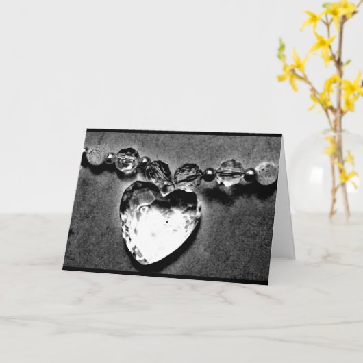 結晶ハート カード (黄色い花)