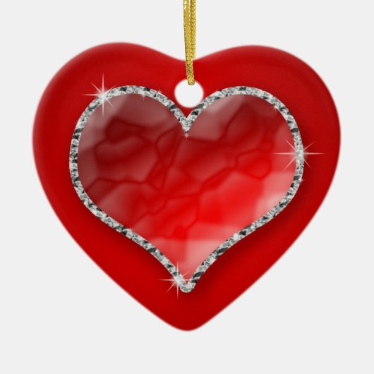 結晶ハート セラミックオーナメント (正面)