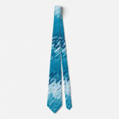 結晶プリズストライプのムスペクトルティール（緑がかった色）両面 ネクタイ (正面)