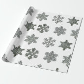 結晶凍ってい銀霜の降りた雪片 ラッピングペーパー (アンロールド)