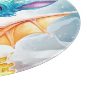 結晶化かわいいベビーブルーのドラゴン カッティングボード (角)