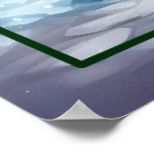 結晶化かわいいベビーブルーのドラゴン ポスター (角)