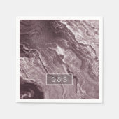 結晶化されたマヴェ瑪瑙 |ほこりっぽいバラピンクマーブル スタンダードカクテルナプキン (正面)