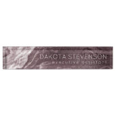 結晶化されたマヴェ瑪瑙 |ほこりっぽいバラピンクマーブル デスクネームプレート (正面)