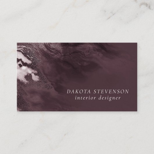 結晶化されたマヴェ瑪瑙 |ほこりっぽいバラピンクマーブル 名刺 (正面)