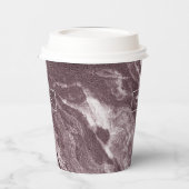 結晶化されたマヴェ瑪瑙 |ほこりっぽいバラピンクマーブル 紙コップ (左)