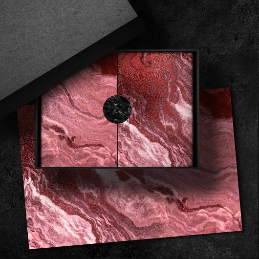 結晶化された赤瑪瑙 | Ruby Crimson Marbled Stone 薄葉紙