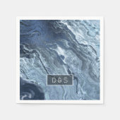 結晶化された青い瑪瑙 |ほこりっぽい石板の石灰 スタンダードカクテルナプキン (正面)