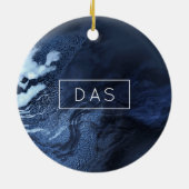 結晶化された青い瑪瑙 |ほこりっぽい石板の石灰 セラミックオーナメント (裏面)