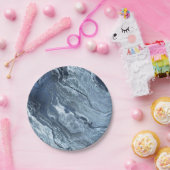 結晶化された青い瑪瑙 |ほこりっぽい石板の石灰 ペーパープレート (パーティー)