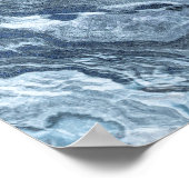 結晶化された青い瑪瑙 |ほこりっぽい石板の石灰 ポスター (角)