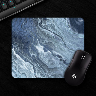 結晶化された青い瑪瑙 ほこりっぽい石板の石灰 マウスパッド