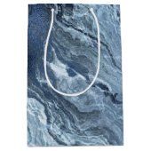 結晶化された青い瑪瑙 |ほこりっぽい石板の石灰 ミディアムペーパーバッグ (正面)