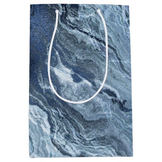 結晶化された青い瑪瑙 |ほこりっぽい石板の石灰 ミディアムペーパーバッグ