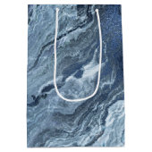 結晶化された青い瑪瑙 |ほこりっぽい石板の石灰 ミディアムペーパーバッグ (裏面)