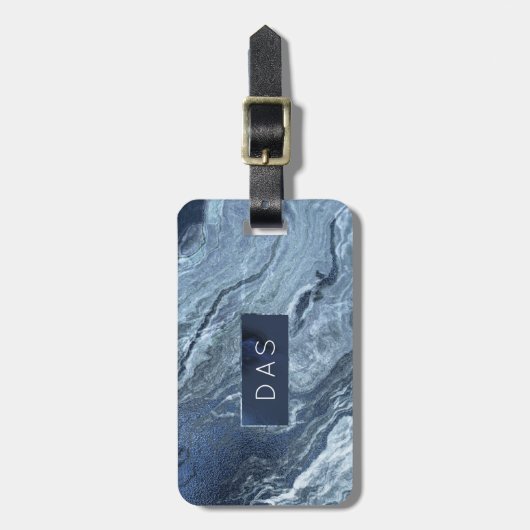 結晶化された青い瑪瑙 |ほこりっぽい石板の石灰 ラゲッジタグ (正面縦)