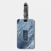 結晶化された青い瑪瑙 |ほこりっぽい石板の石灰 ラゲッジタグ (裏面縦)