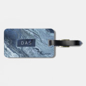 結晶化された青い瑪瑙 |ほこりっぽい石板の石灰 ラゲッジタグ (裏面横)