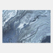 結晶化された青い瑪瑙 |ほこりっぽい石板の石灰 ラッピングペーパーシート (正面)