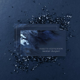 結晶化された青い瑪瑙 |ほこりっぽい石板の石灰 名刺