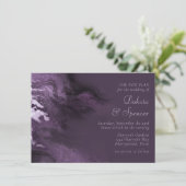 結晶化した紫のアゲート | 日付のマーブル模様の変更 招待状 (スタンド正面)