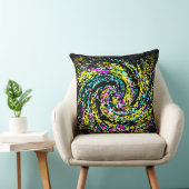 結晶化カラフル紙吹雪緩和曲線 クッション (椅子)