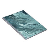 結晶化ティール(緑がかった色)瑪瑙 |ダークアクア丸石 ノートブック (右側)