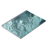 結晶化ティール(緑がかった色)瑪瑙 |ダークアクア丸石 ノートブック (左側)