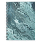 結晶化ティール(緑がかった色)瑪瑙 |ダークアクア丸石 ノートブック (正面)