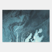 結晶化ティール（緑がかった色）瑪瑙 |ダークアクア丸石 ラッピングペーパーシート (正面2)