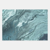 結晶化ティール（緑がかった色）瑪瑙 |ダークアクア丸石 ラッピングペーパーシート (正面)