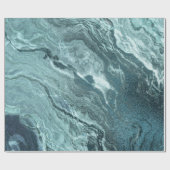 結晶化ティール（緑がかった色）瑪瑙 |ダークアクア丸石 ラッピングペーパー (フラット)