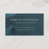 結晶化ティール（緑がかった色）瑪瑙 |ダークアクア丸石 名刺 (裏面)