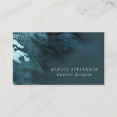 結晶化ティール（緑がかった色）瑪瑙 |ダークアクア丸石 名刺 (正面)