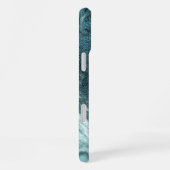 結晶化ティール（緑がかった色）瑪瑙 |ダークアクア丸石 iPhoneケース (右側面)