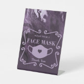 結晶化紫瑪瑙 |衣服顔マスク 台座サイン (正面)