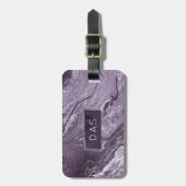結晶化紫瑪瑙 | Moody Marbled Monogram ラゲッジタグ (正面縦)