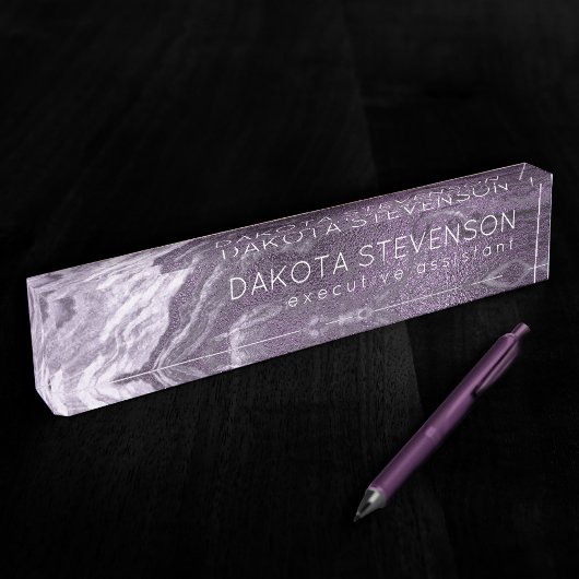結晶化紫瑪瑙 | Moody Marbled Stone デスクネームプレート