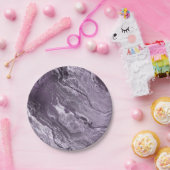 結晶化紫瑪瑙 | Moody Marbled Stone ペーパープレート (パーティー)